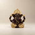 Ganesh Murti – Metal Gold Polish Sitting Ganpati Statue / Ganesh Idol for Pooja (2.5 x 1.75 Inches) - Retail Maharaj