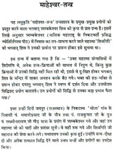 माहेश्वर तंत्र (संस्कृत एवं हिन्दी अनुवाद) - Maheshwar Tantra - Retail Maharaj