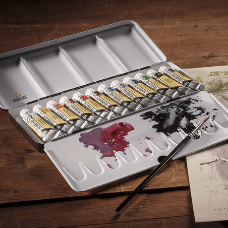 Rembrandt Professional Mono Pigment Watercolour Paint Set in Metal Tin - Retail Maharaj
