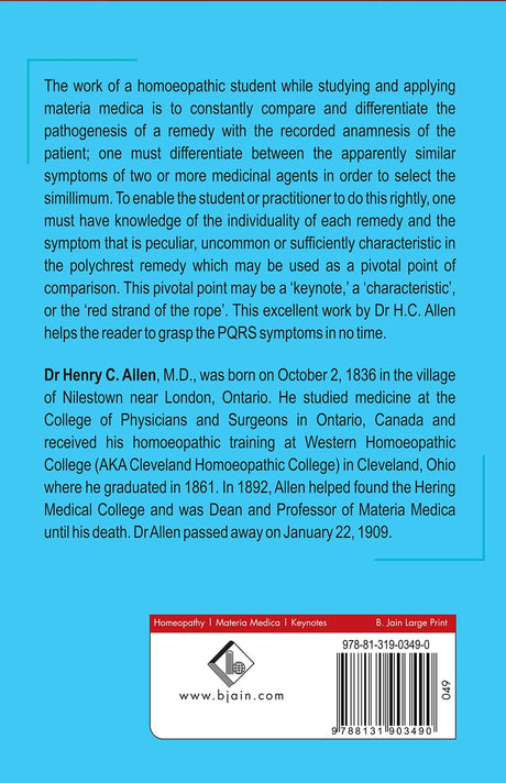 Allen's Keynotes and Characteristics - with Comparisons of Some of the Leading Remedies of the Materia Medica with Bowel Nosodes - Retail Maharaj