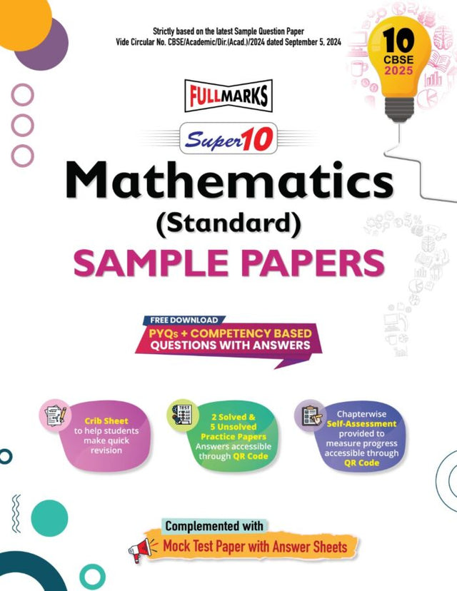 Full Marks Super 10 Sample Papers Mathematics Standard for Class 10 | 2025 Exam - Retail Maharaj
