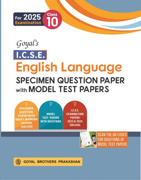 Goyal Brothers ICSE English Language Specimen Question Bank with Model Test Papers for Class 10 | 2025 Exam - Retail Maharaj