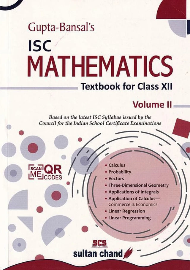 Gupta Bansal's ISC Mathematics : A Textbook For Class 12 Volume 2 - Retail Maharaj