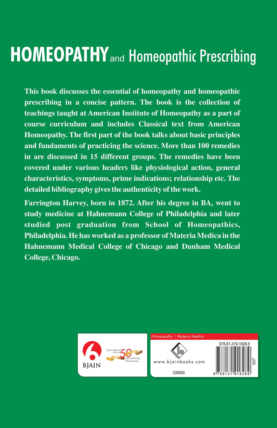 Homoeopaathy and Homoeopathic Prescribing – A Study Course for Graduate Physician - Retail Maharaj