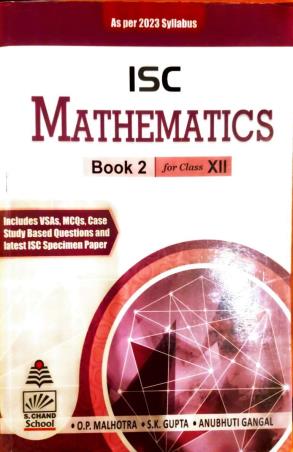 ISC Mathematics Book 2 Class 12 - Retail Maharaj