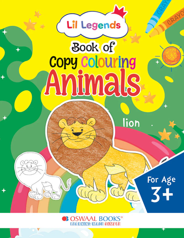 Lil Legends Book of Copy Colouring for kids,To Learn About Animals, Age 3 + - Retail Maharaj