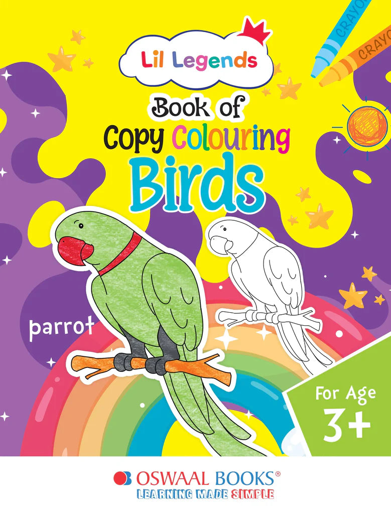 Lil Legends Book of Copy Colouring for kids,To Learn About Birds, Age 3 + - Retail Maharaj