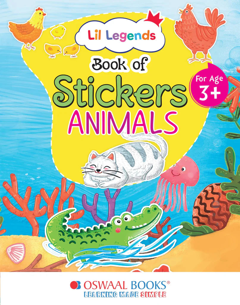 Lil Legends Book of Stickers For Kids, Age 3+, To learn about Animals - Retail Maharaj