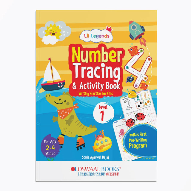 Lil Legends Number Tracing & Activity Book, Level-1 | Writing Practice Book for Kids | Age-2 to 4 Years| - Retail Maharaj