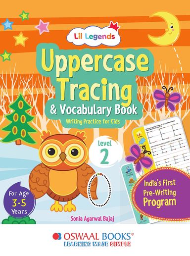 Lil Legends : Uppercase Tracing & Vocabulary Book Level 2 Writing Practice For Age 3 To 5 Years - Retail Maharaj