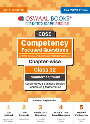 Oswaal CBSE Competency Focused Questions (with MCQs & Case/Source Based Integrated Questions) | Chapter-wise | Class 12 | Commerce Stream - Retail Maharaj