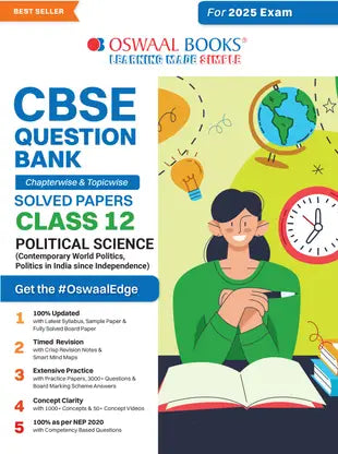Oswaal CBSE Question Bank Class 12 Political Science, Chapterwise and Topicwise Solved Papers For Board Exams 2025 - Retail Maharaj