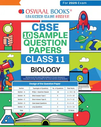 Oswaal CBSE Sample Question Papers Class 11 Biology Book (For 2025 Exam) - Retail Maharaj