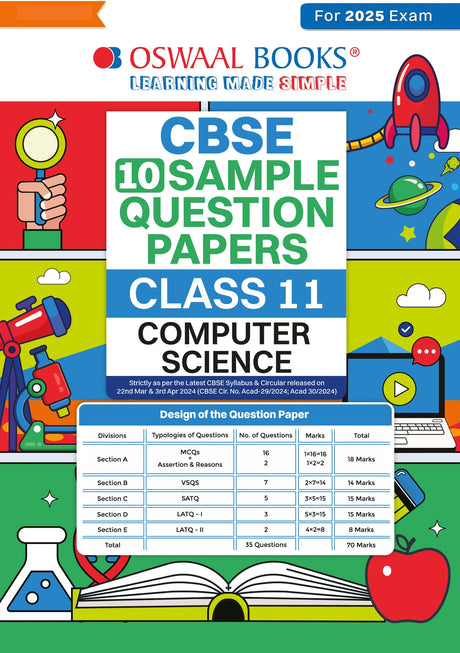 Oswaal CBSE Sample Question Papers Class 11 Computer Science Book (For 2025 Exam) - Retail Maharaj
