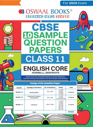Oswaal CBSE Sample Question Papers Class 11 English Core Book (For 2025 Exam) - Retail Maharaj