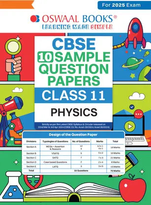 Oswaal CBSE Sample Question Papers Class 11 Physics Book (For 2025 Exam) - Retail Maharaj
