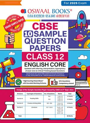 Oswaal Cbse Sample Question Papers Class 12 English Core - Retail Maharaj