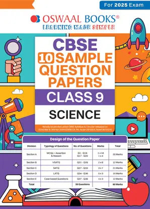 Oswaal CBSE Sample Question Papers Class 9 Science Book (For 2025 Exam) - Retail Maharaj
