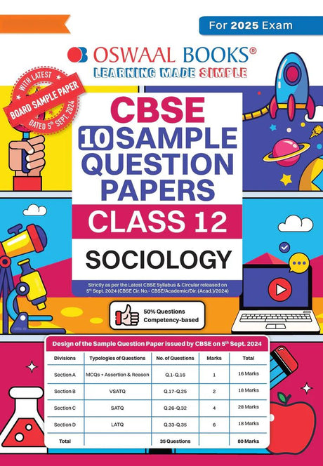 Oswaal CBSE Sample Question Papers Sociology For Class 12 | 2025 Exam | - Retail Maharaj