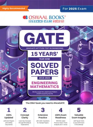 Oswaal GATE Year-wise 15 Years' Solved Papers 2010 to 2024 | Engineering Mathematics For 2025 Exam - Retail Maharaj