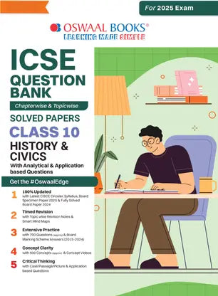 Oswaal Icse Question Bank Solved Papers Class 10 History & Civics - Retail Maharaj