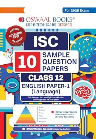 Oswaal ISC 10 Sample Question Papers English Paper-1 (Language) Class 12 (For 2025 Exam) - Retail Maharaj