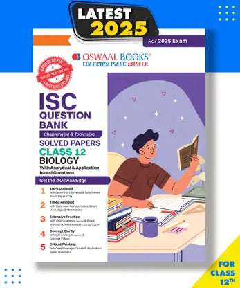 Oswaal ISC Question Bank Chapter-wise Topic-wise Class 12 Biology - Retail Maharaj