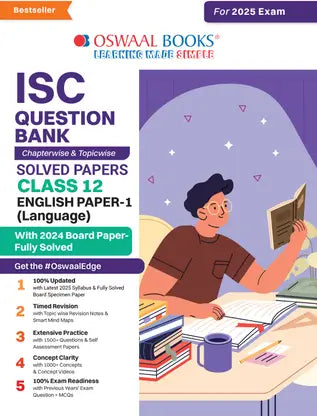 Oswaal ISC Question Bank Class 12 English Paper-1 | Chapterwise | Topicwise | Solved Papers | For Board Exams 2025 - Retail Maharaj