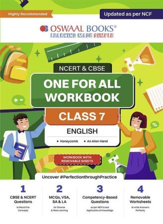 Oswaal NCERT & CBSE One For All Workbook Class 7 English Honeycomb, An Alien Hand (NCF) - Retail Maharaj