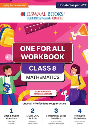 Oswaal NCERT & CBSE One for all Workbook Class 8 Maths Book - Retail Maharaj