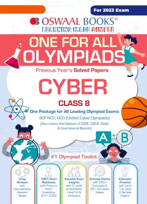 Oswaal One For All Olympiad Previous Years' Solved Papers, Class-8 Cyber Book - Retail Maharaj