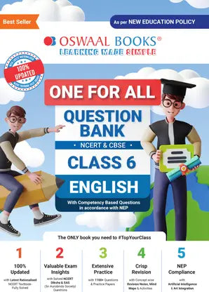 Oswaal One For All Question Bank NCERT & CBSE, Class-6 English - Retail Maharaj