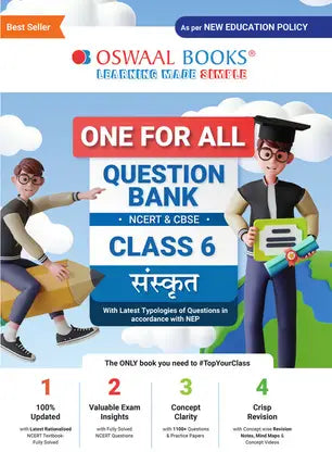 Oswaal One For All Question Bank NCERT & CBSE, Class-6 Sanskrit - Retail Maharaj