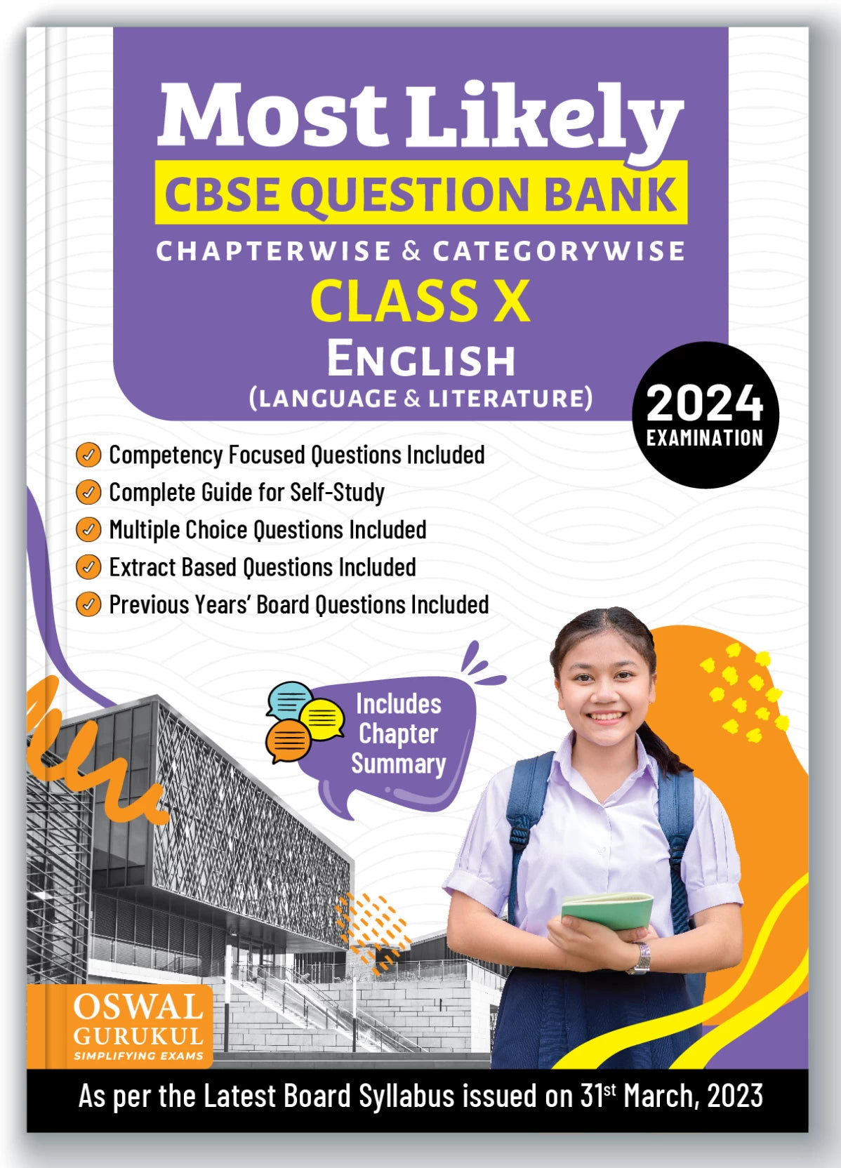 Oswal - Gurukul English (Language & Literature) Most Likely CBSE Question Bank for Class 10 Exam 2024 - Retail Maharaj