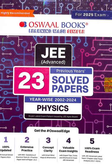 Physics Jee Advanced 23 Previous Years Solved Papers Year Wise 2002-2024 For 2025 Exam - Retail Maharaj