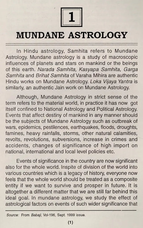 Principles and Practices of Mundane Astrology (An Old and Rare Book) - Retail Maharaj