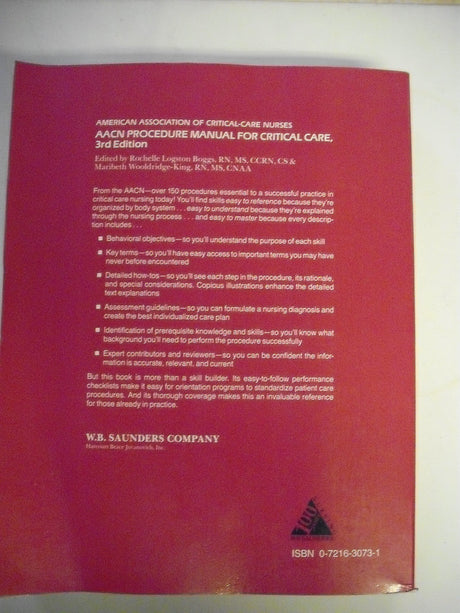 Procedure Manual for Critical Care Nursing - Retail Maharaj