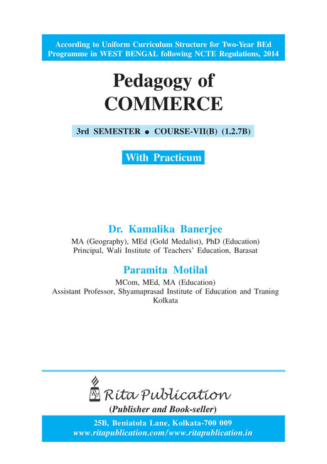Pedagogy Of Commerce (English Version) BE.d Course VII(B) Semester-3 - Retail Maharaj