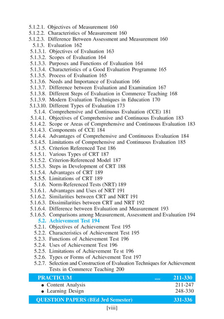 Pedagogy Of Commerce (English Version) BE.d Course VII(B) Semester-3 - Retail Maharaj