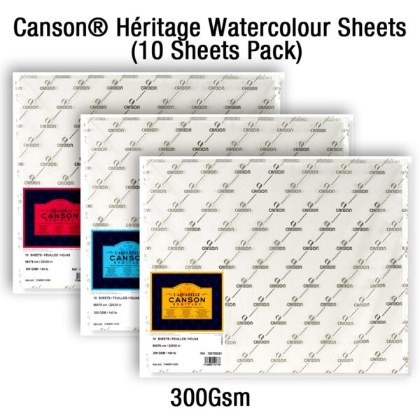 Canson Heritage 300gsm Cotton Watercolour Sheets Professional Artist Paper Pack - Retail Maharaj
