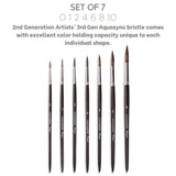 Retail Maharaj Round Brush Set of 7 Velour Mix Media Matte - Retail Maharaj
