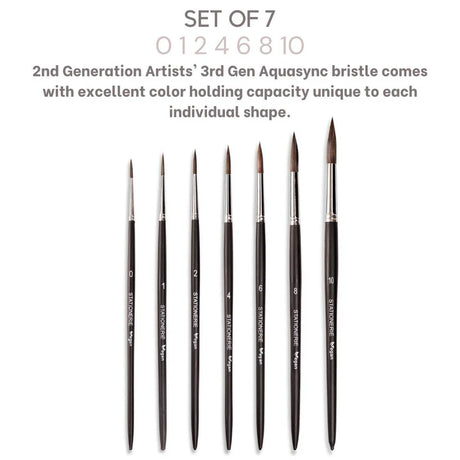 Retail Maharaj Round Brush Set of 7 Velour Mix Media Matte - Retail Maharaj