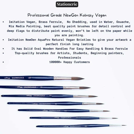 Retail Maharaj Round Brush Set of 7 Kolinsky Synthetic - Retail Maharaj