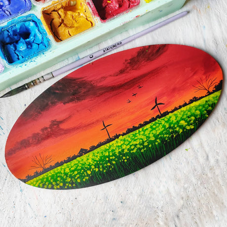Professional Oval Stretched Canvas Pre Primed for Acrylic and Oil - Retail Maharaj