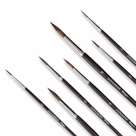 Retail Maharaj Round Brush Set of 7 Velour Mix Media Matte - Retail Maharaj