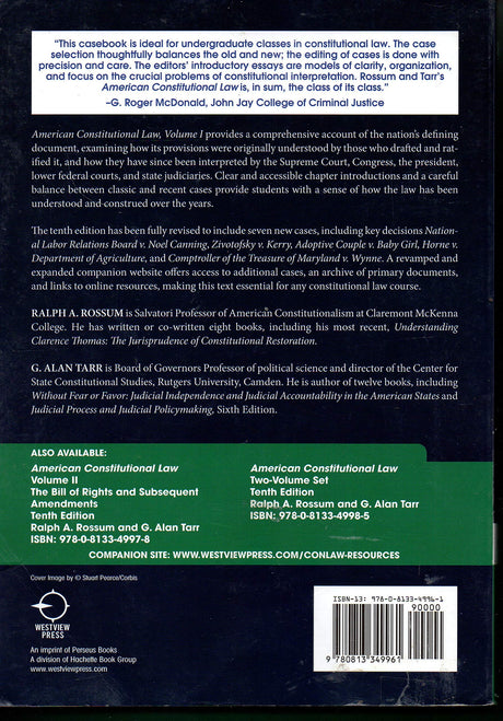American Constitutional Law, Volume I: The Structure of Government: 1 - Retail Maharaj