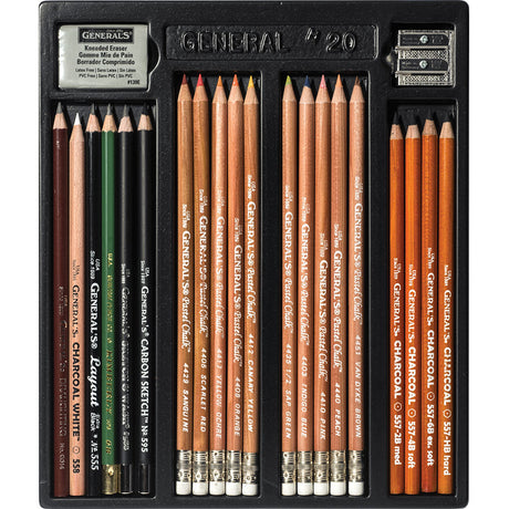 General’s Classic Drawing and Sketching Kit – 22 Piece Artist Set - Retail Maharaj