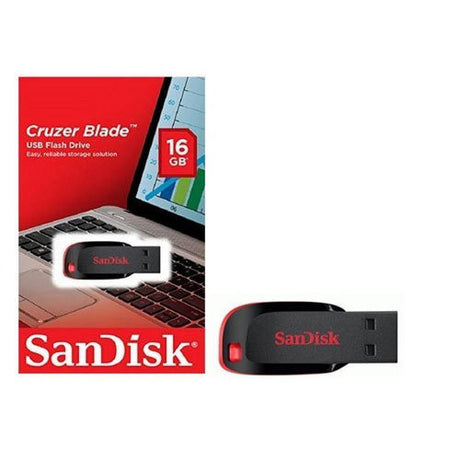 Sandisk Cruzer Blade USB Flash Drive 16GB Compact Portable Storage - Retail Maharaj