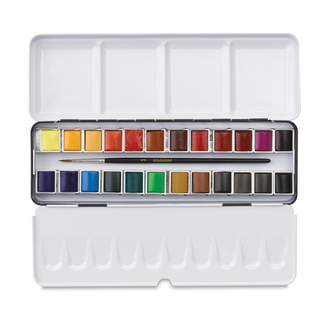 Sennelier L Aquarelle French Artist Watercolour Half Pan Metal Box Set - Retail Maharaj