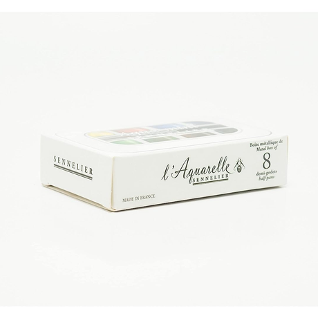Sennelier Aqua Mini French Artist Watercolour Half Pan Set in Metal Case - Retail Maharaj
